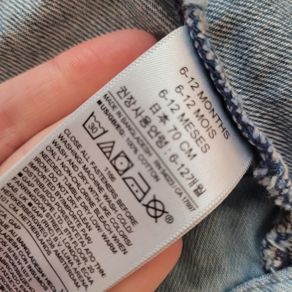 Gap Baby Denim Patch Button Front Jean Dress Size 6-12 Months - Picture 5 of 5